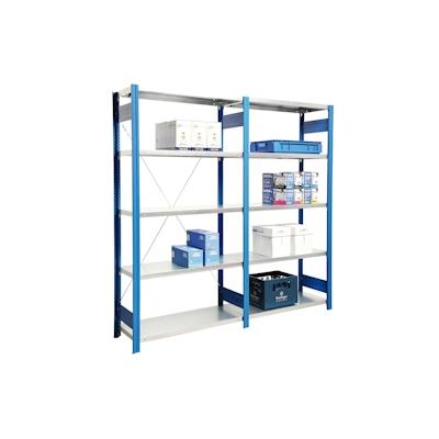PROREGAL Fachbodenregal FALKE | Medium-Duty | Grundregal | HxBxT 250x100x40cm | 6 Ebenen | Fachlast 250kg | Einseitig nutzbar | Rahmen Lichtgrau Image