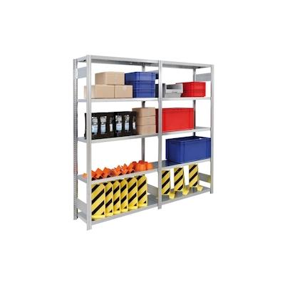PROREGAL Fachbodenregal FALKE | Heavy-Duty | Grundregal | HxBxT 250x87x50cm | 6 Ebenen | Fachlast 350kg | Beidseitig nutzbar | Verzinkt Image