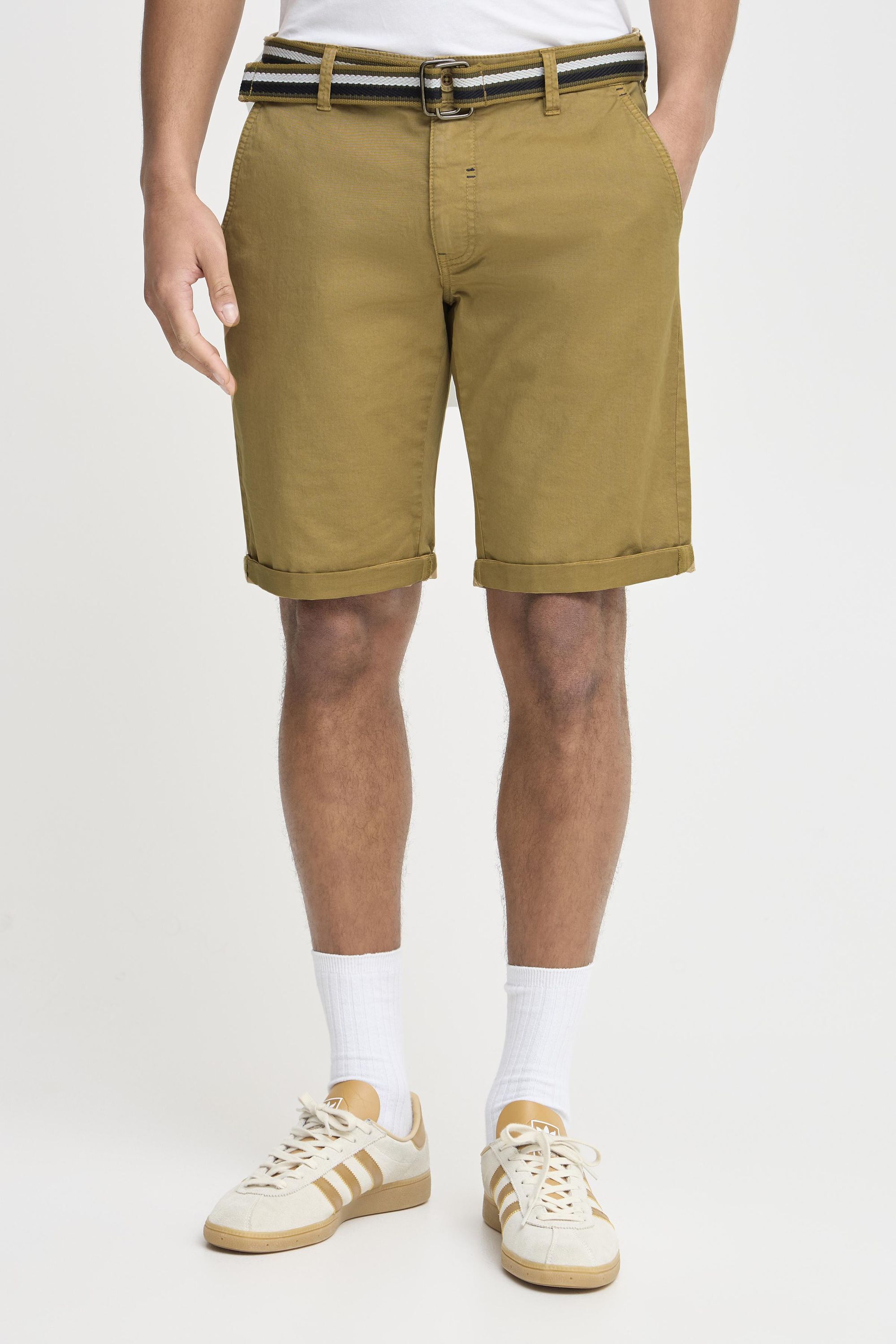 Shorts BLEND "BHBruno", Herren, Gr. XXL, US-Größen, sand braun, Web, 97% Baumwolle, 3% Elasthan, unifarben, regular fit kurz, Hosen Shorts, Chino Shorts mit Gürtel