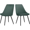 Esszimmerstuhl INOSIGN "Malio" Stühle Gr. B/H/T: 44 cm x 87 cm x 53 cm, 2 St., Veloursstoff Samtoptik, Metall, grün (dunkelgrün, schwarz) Küchenstühle