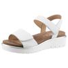Sandalette ARA "BILBAO", Damen, Gr. 43, weiß, Glattleder, unifarben, casual, Schuhe, Sommerschuh, Sandale, Keilabsatz, Klett, Weite G (weit), Topseller