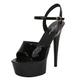 IQYU Comfortable Shoes Women's Summer High Heels Thin Heels Sexy Waterproof Platform Sandals with High Heels Female Fashion Shoes for Women Black High Shoes Women's Heel, black, 8 UK