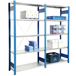 PROREGAL Fachbodenregal FALKE | Medium-Duty | Grundregal | HxBxT 200x100x40cm | 5 Ebenen | Fachlast 250kg | Einseitig nutzbar | Rahmen Feuerrot Image