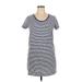 Universal Thread Casual Dress - Mini Scoop Neck Short sleeves: Blue Print Dresses - Women's Size X-Large