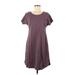 Columbia Casual Dress - A-Line Scoop Neck Short sleeves: Burgundy Dresses - Women's Size Medium