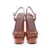 Gucci Heels: Strappy Chunky Heel Casual Brown Solid Shoes - Women's Size 40 - Round Toe