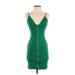 Haute Monde Casual Dress - Bodycon Scoop Neck Sleeveless: Green Print Dresses - Women's Size Small