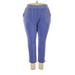 Isaac Mizrahi LIVE! Velour Pants - High Rise: Blue Activewear - Women's Size 1X Petite