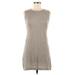 Brave Soul Casual Dress - Mini Crew Neck Sleeveless: Gray Print Dresses - Women's Size Medium