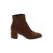 Attilio Giusti Leombruni Ankle Boots: Brown Solid Shoes - Women's Size 37 - Almond Toe