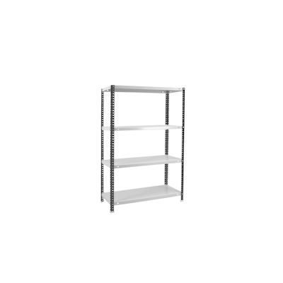 PROREGAL Schraubregal PANDA MID | HxBxT 150x110x30cm | Fachlast 90kg | Anthrazit-Weiß | Regal Standregal Werkstattregal Lagerregal Kellerregal Image