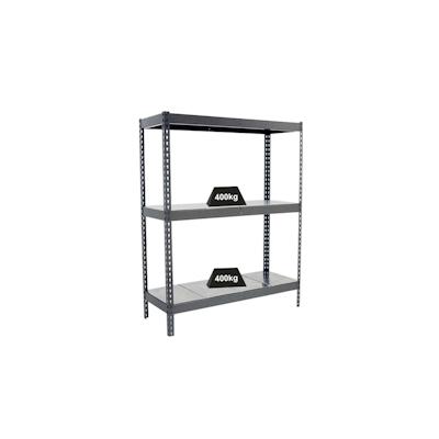PROREGAL Schwerlastregal METAL YETI THREE | HxBxT 200x180x75cm | Fachlast 400kg | Grau | Regal Standregal Werkstattregal Lagerregal Kellerregal Image