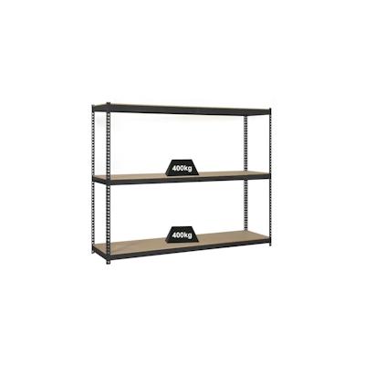 PROREGAL Schwerlastregal MID WOOD YETI THREE | HxBxT 150x120x60cm | Fachlast 400kg | Anthrazit | Regal Standregal Werkstattregal Lagerregal Image