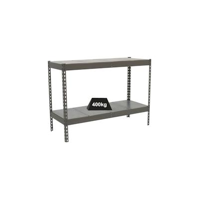 Proregal Schwerlastregal MINI METAL YETI TWO | HxBxT 90x150x45cm | Fachlast 400kg | Grau Image