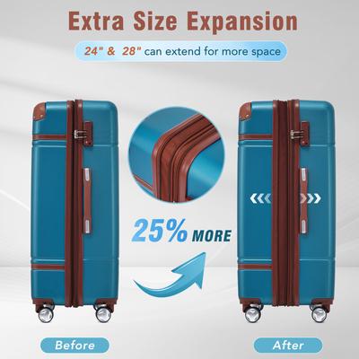 Luggage Suitcase Password Box Trolley Case TSA Lock Trunk Sets, Blue