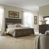 Paradise Valley Saddle Brown Panel Bed, Dresser and Mirror Set