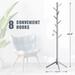 Wooden Coat Rack Stand Tree with 8 Hooks
