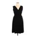 DressBarn Casual Dress - Party V-Neck Sleeveless: Black Solid Dresses - Women's Size 14