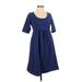 Old Navy Casual Dress - A-Line Scoop Neck Short sleeves: Blue Stripes Dresses - Women's Size X-Small