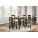 Signature Design by Ashley Gesthaven Natural/Brown Counter Height Dining Table and 4 Barstools (Set of 5)