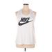 Nike Active Tank Top: White Graphic Activewear - Women's Size X-Large