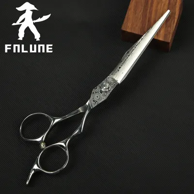 FnLune – ciseaux professionnels pour Salon de coiffure en acier au tungstène motif damas coupe