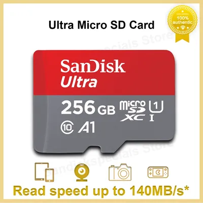 SanDisk Ultra MicroSDXC UHS-I Carte Mémoire C10 U1 Full HD A1 64G 128G 256G 512G max à 140 MB/s