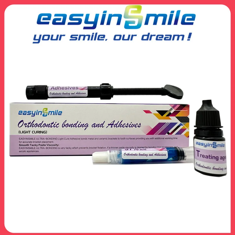 Kit Adhésif Orthodontique Dentaire, Durcissant à la Lumière, Métal, Céramique, Ailes, Accessoires de Rêves Invisibles, Colle, Matériel de Dentiste, Outils