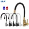 ULA robinet de cuisine en or, bec Flexible en acier inoxydable, robinet d'évier de cuisine, robinet mitigeur d'évier d'eau chaude et froide, grue rotative à 360 degrés