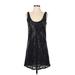 Honey Punch Casual Dress - Shift Scoop Neck Sleeveless: Black Print Dresses - Women's Size Small