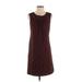 Maeve Casual Dress - A-Line: Burgundy Grid Dresses - Women's Size 2