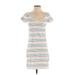 J.Crew Casual Dress: White Stripes Dresses - Women's Size X-Small