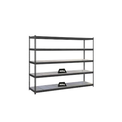 PROREGAL Schwerlastregal METAL YETI FIVE | HxBxT 200x180x75cm | Fachlast 400kg | Anthrazit | Regal Standregal Werkstattregal Lagerregal Kellerregal Image