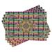 Ambesonne Trippy Floral Table Runner & Placemats Placemat 4 pcs + Runner 12"x90" Green Vermilion in Brown/Green/Indigo | 72 W x 12 D in | Wayfair