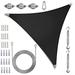 ColourTree Reinforced Super Ring Triangle Shade Sail, Steel in Black | 384 W x 384 D in | Wayfair Rope-kit-TAWT32-2