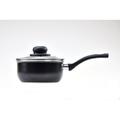 RAVELLI Italia Linea 2 Quarts Non-Stick Aluminum Saucepan Non Stick/Aluminum in Black/Gray | Wayfair 00IRAVE030-CAS16BS-C