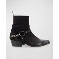 Suede Harness Chain Boots