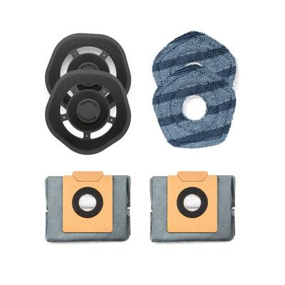 Replacement Parts Kit for eufy X10 Pro Omni Robot Vacuum, 2 mop pad holders, 2 mop pads and 2 dust bags