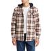 Plaid Flannel Faux Shearling Lined Hooded Shirt Jacket