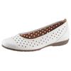 Ballerina GABOR, Damen, Gr. 36, weiß, Kalbsleder, sportlich, Schuhe, Slipper, Freizeitschuh, Halbschuh mit luftigem Lochmuster