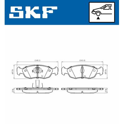 SKF Bremsbelagsatz, Scheibenbremse vorne rechts links für PEUGEOT CITROËN 4253.06 4251.39 4254.82 VKBP 80553