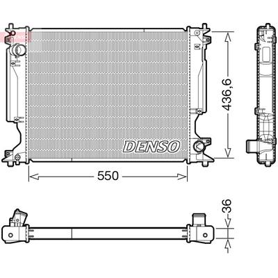 DENSO Kühler, Motorkühlung für LEXUS 1640026400 DRM51014