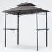 MasterCanopy 8 Ft. W x 5 Ft. D Steel Grill Gazebo Metal/Steel/Soft-top in Black/Gray | 96 H x 96 W x 60 D in | Wayfair MC Grill Gazebo dark grey