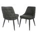 George Oliver Kalita Tufted Back Side Chair Wood/Upholstered/Fabric in Black | 34.25 H x 20.1 W x 24.4 D in | Wayfair