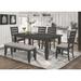 Red Barrel Studio® Scheinman 6 - Piece Dining Set in Black & Gray Wood/Upholstered in Brown/Gray | 30.5 H x 42.4 W x 65.6 D in | Wayfair