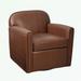 Armchair - 17 Stories Zandrea 30.5" Wide Swivel Armchair, Leather in Black/Brown | Wayfair 9E5FF190347A491CA21CD47A554CDEAE