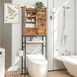 17 Stories Yeun Freestanding Over-the-Toilet Storage Metal/Manufactured Wood in Brown | 70.9 H x 23.6 W x 9.4 D in | Wayfair