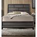 Latitude Run® Cotemporary Panel Low-profile Bed Frame w/ Headboard Wood in Gray/Brown | 56.59 H x 42.29 W x 80.99 D in | Wayfair