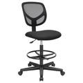 Tabouret de bureau pivotant acier noir