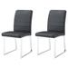 Wrought Studio™ Dining Chair Set Of 2 Faux Leather/Upholstered/Metal in Black | 35.7 H x 14.2 W x 21.5 D in | Wayfair